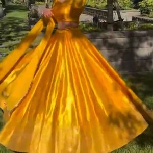 Yellowish Golden Lengha for sale